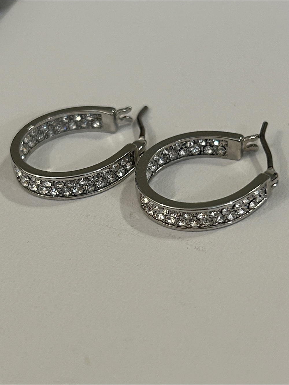 Givenchy Silver Crystal-Embellished Hoop Earrings